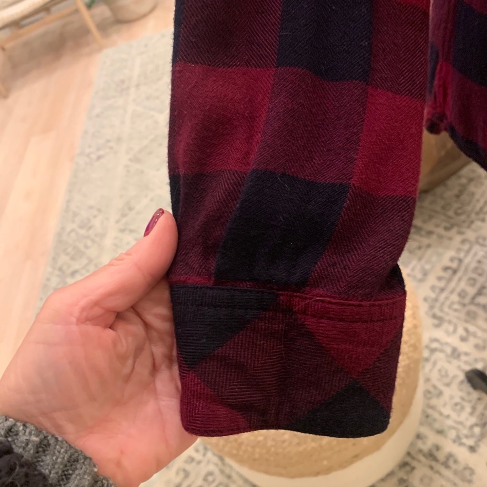 Rails Raspberry And Black Long Sleeve Button Down - image 3